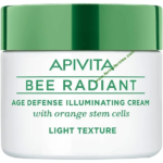 Apivita Bee Radiant Crema iluminadora Antiedad 50ml Ligera + Gel Bálsamo de Noche Bee Radiant 15 ml + NECESSER