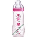 MAM Biberón 330ml Rosa/Morado Tetina Silicona Ultrasuave +4M