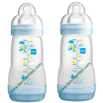 MAM Biberón Anticólico 2x 260ml Todo Desmontable Azúl Silicona