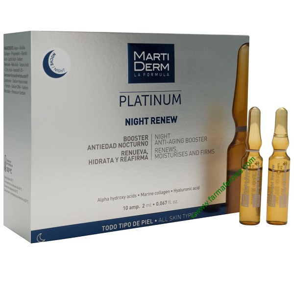 MartiDerm Night Renew (antes Alfa-Pelling) 10 Ampollas Regenera, Hidrata y Repara