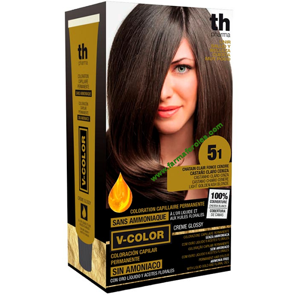 TH Pharma V-Color Tinte Nº 5.1 Sin Amoniaco Castaño Claro Ceniza
