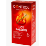 Control Adapta Hot Pasion 10 Preservativos con Estrías Efecto Calor