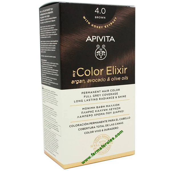 Apivita Tinte Permanente sin PPD para Cabello 4.0 Castaño