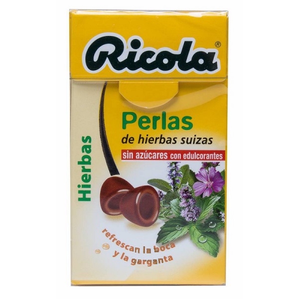 Ricola Perlas Sin Azúcar Hierbas Suizas 25g