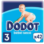 Dodot Azul Talla 3 de 6-10 kilos 42 Pañales Hasta 12 horas seco
