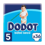 Dodot Azul Talla 5 de 11-16 kilos 36 Pañales Hasta 12 horas seco
