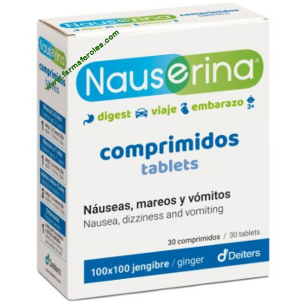 Nauserina 30 Comprimidos - Náuseas, Mareos y Vómitos