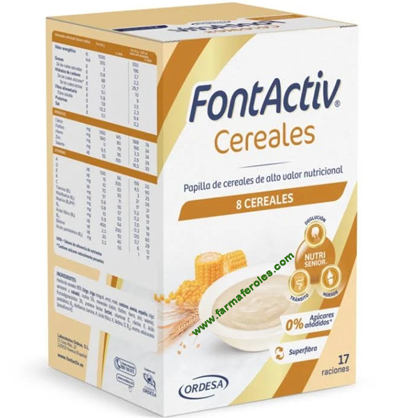 FontActiv 8 Cereales 500g Papilla para Adultos y Personas Mayores.