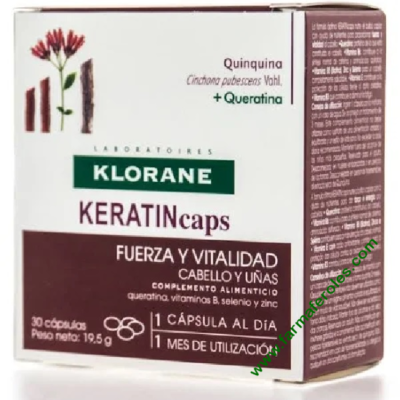 Klorane Keratin Caps Anticaída Capilar 1 Mes 30 Cápsulas (antes Quinoral)