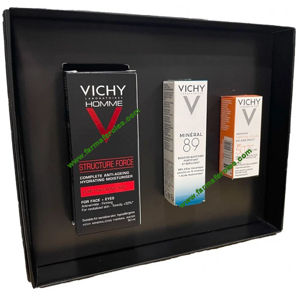 Vichy Pack Homme Structure Force 50ml Antiedad Todo en Uno + REGALOS
