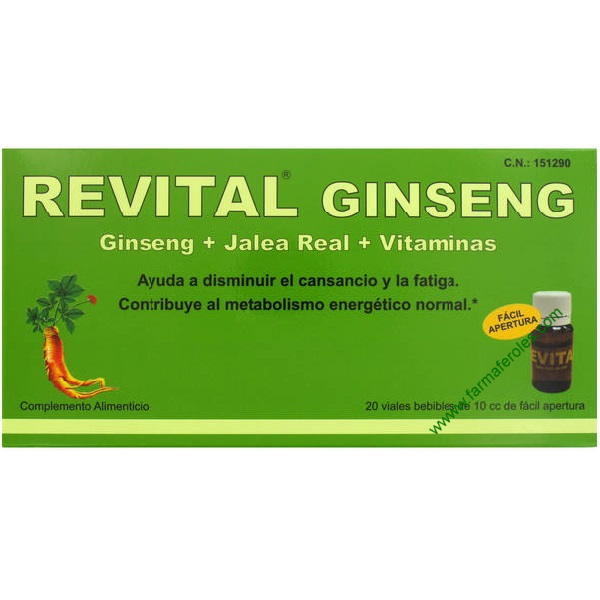 Revital Ginseng con Jalea Real y Vitaminas 20 viales bebibles