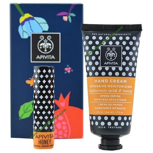 Apivita Cofre Crema Manos Miel Textura Rica + Labial Bio Eco con Miel