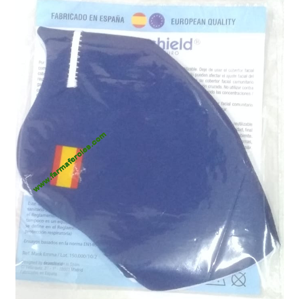 Deanshield Mascarilla Higienica Reutilizable Azul España 1ud