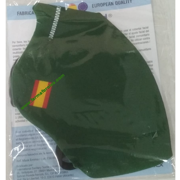 Deanshield Mascarilla Higienica Reutilizable Verde España 1ud