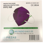 Mascarilla KADI FFP2 Color Violeta Plegada sin válvula 1ud con certificado CE